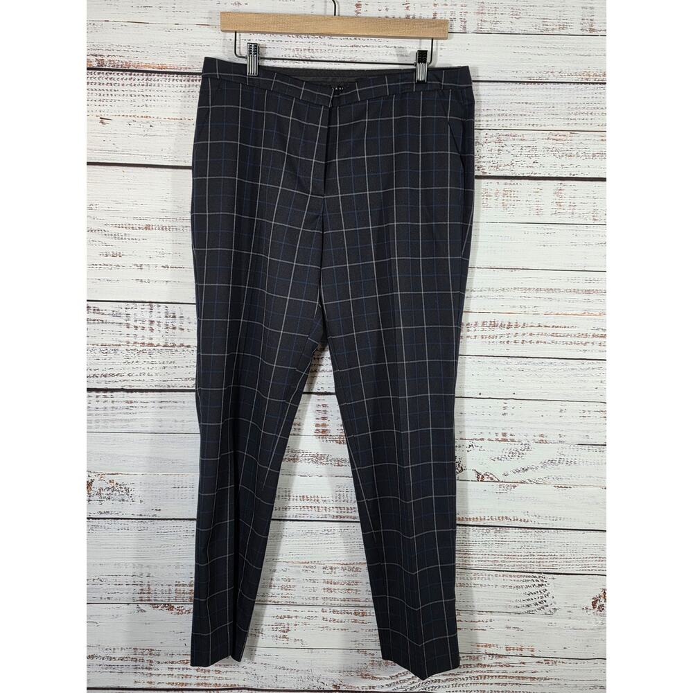 Zach & Rachel Women's Plaid Dress Pants size 10 Navy Gray Windowpane